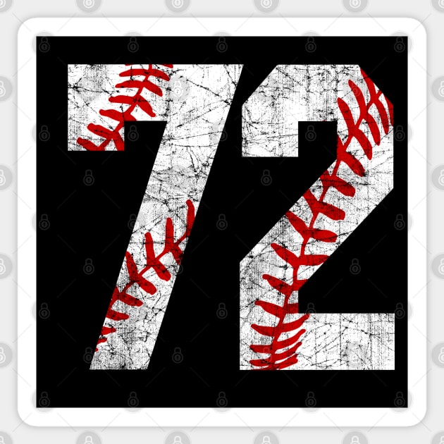 Vintage #72 Baseball Laces Baseball Mom Jersey Love Baseball Sticker by TeeCreations